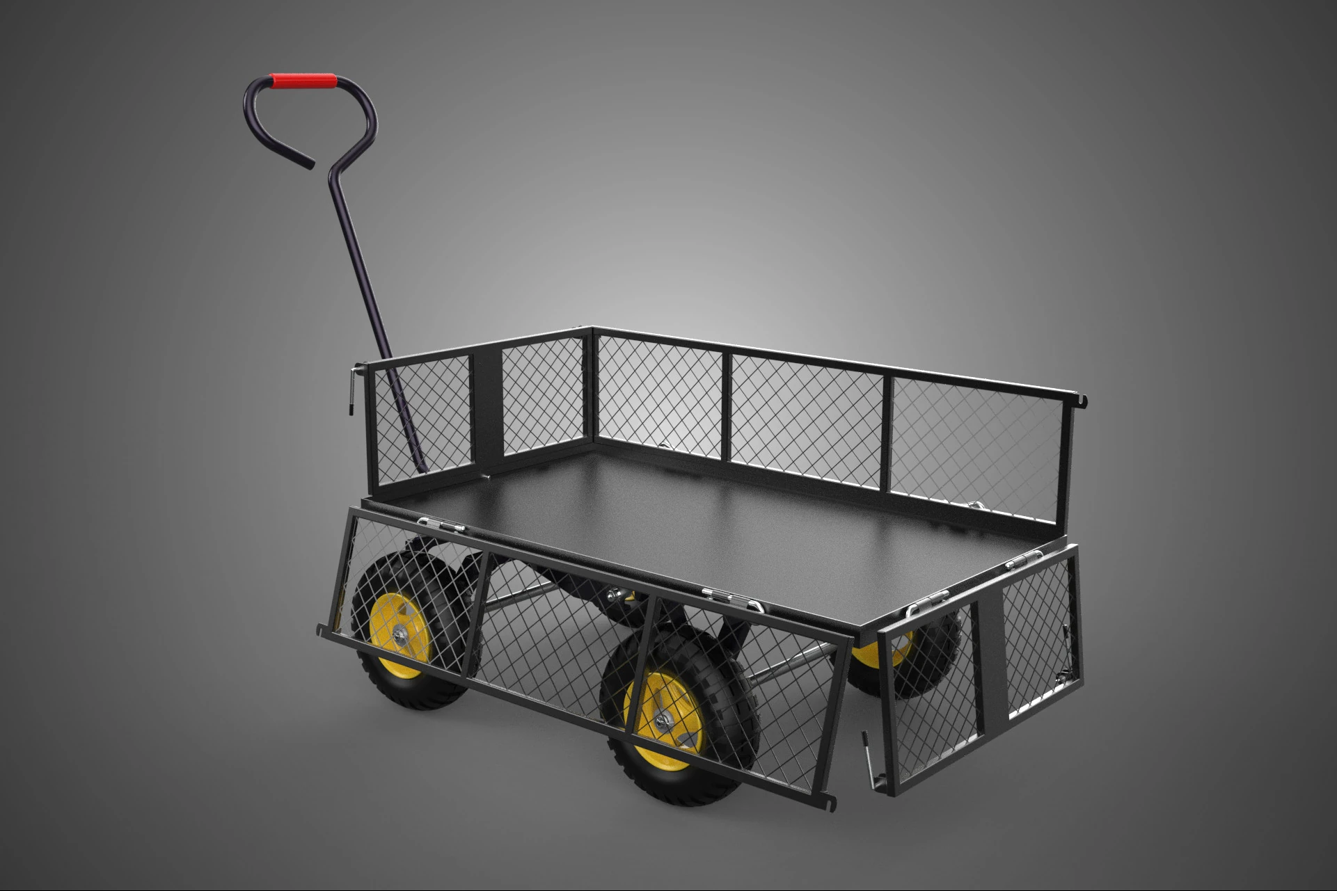REMOVABLE MESH SIDE PANEL TROLLEY CART WAGON DOLLY UTILITY FOLD 3D Model .c4d .max .obj .3ds .fbx .stl .blend