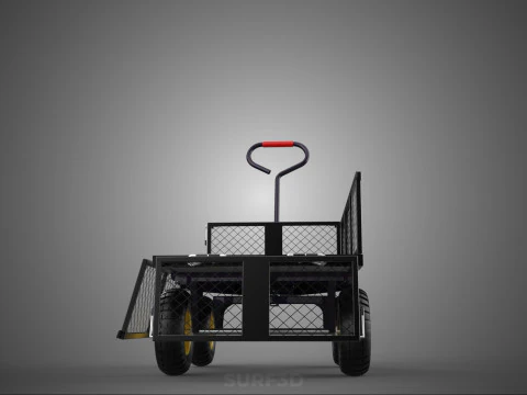 REMOVABLE MESH SIDE PANEL TROLLEY CART WAGON DOLLY UTILITY FOLD 3D Model