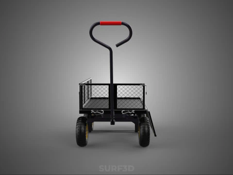 REMOVABLE MESH SIDE PANEL TROLLEY CART WAGON DOLLY UTILITY FOLD 3D Model