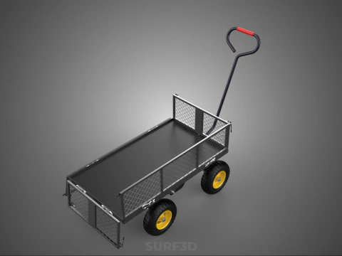 REMOVABLE MESH SIDE PANEL TROLLEY CART WAGON DOLLY UTILITY FOLD 3D Model