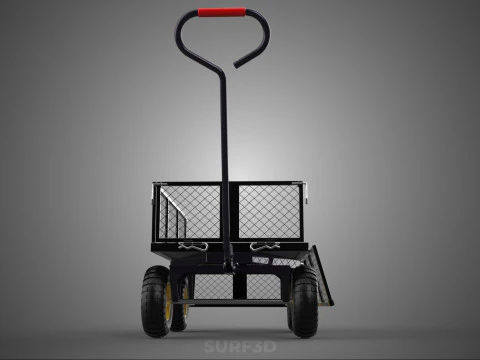 REMOVABLE MESH SIDE PANEL TROLLEY CART WAGON DOLLY UTILITY FOLD 3D Model