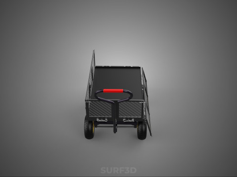 可拆卸网状侧板手推车手推车移动车实用折叠 3D 模型