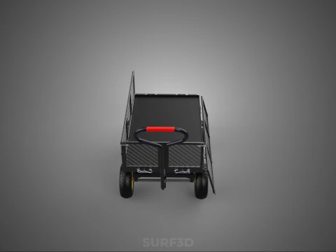 REMOVABLE MESH SIDE PANEL TROLLEY CART WAGON DOLLY UTILITY FOLD 3D Model