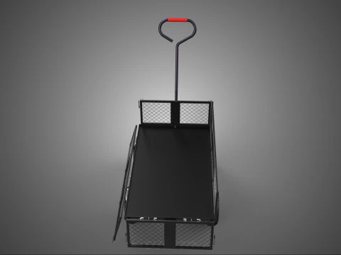 REMOVABLE MESH SIDE PANEL TROLLEY CART WAGON DOLLY UTILITY FOLD 3D Model