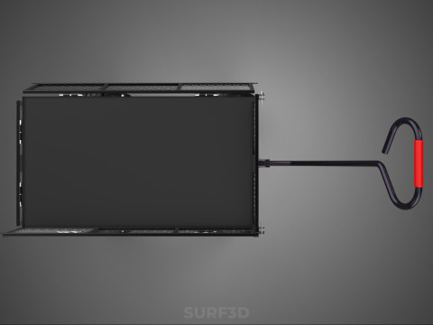 可拆卸网状侧板手推车手推车移动车实用折叠 3D 模型