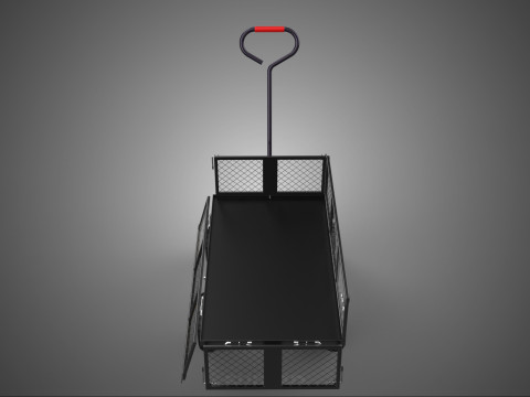 可拆卸网状侧板手推车手推车移动车实用折叠 3D 模型