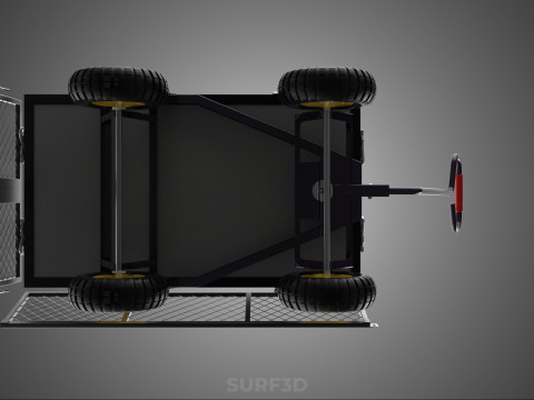可拆卸网状侧板手推车手推车移动车实用折叠 3D 模型