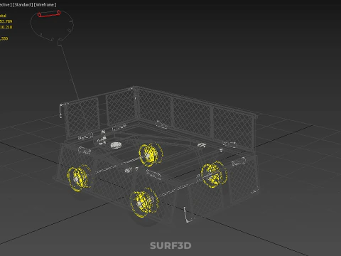 REMOVABLE MESH SIDE PANEL TROLLEY CART WAGON DOLLY UTILITY FOLD 3D Model