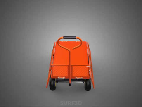 FOLDABLE METAL GRID SIDE PANEL TROLLEY CART WAGON DOLLY UTILITY 3D Model