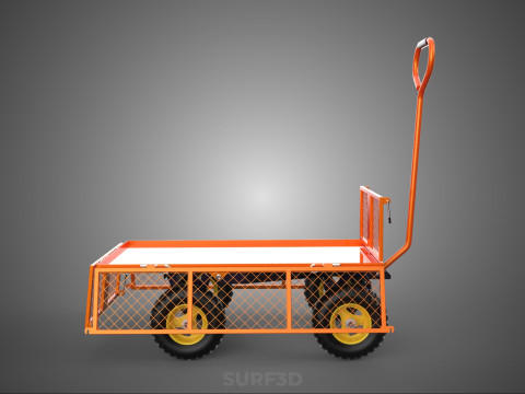 KATLANABİLİR METAL IZGARA YAN PANEL ARABA ARABASI VAGON DOLLY YARDIMCI &Uuml;R&Uuml;N 3D Model