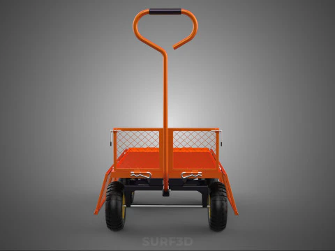 FOLDABLE METAL GRID SIDE PANEL TROLLEY CART WAGON DOLLY UTILITY 3D Model