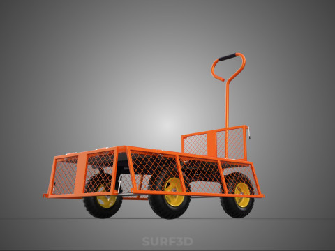 KATLANABİLİR METAL IZGARA YAN PANEL ARABA ARABASI VAGON DOLLY YARDIMCI &Uuml;R&Uuml;N 3D Model