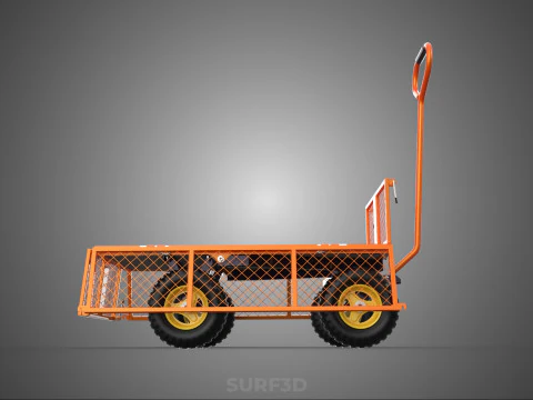 FOLDABLE METAL GRID SIDE PANEL TROLLEY CART WAGON DOLLY UTILITY 3D Model
