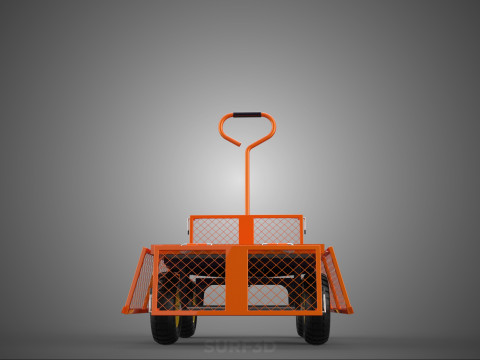 KATLANABİLİR METAL IZGARA YAN PANEL ARABA ARABASI VAGON DOLLY YARDIMCI &Uuml;R&Uuml;N 3D Model