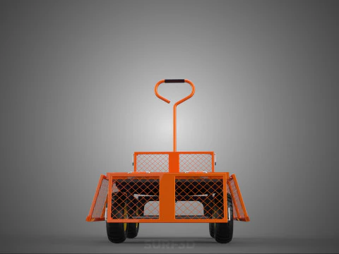 FOLDABLE METAL GRID SIDE PANEL TROLLEY CART WAGON DOLLY UTILITY 3D Model