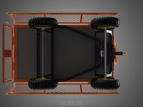 KATLANABİLİR METAL IZGARA YAN PANEL ARABA ARABASI VAGON DOLLY YARDIMCI &Uuml;R&Uuml;N 3D Model