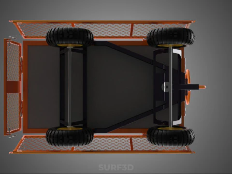 FOLDABLE METAL GRID SIDE PANEL TROLLEY CART WAGON DOLLY UTILITY 3D Model