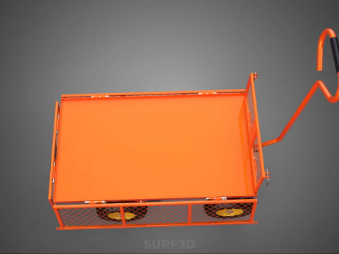 FOLDABLE METAL GRID SIDE PANEL TROLLEY CART WAGON DOLLY UTILITY 3D Model