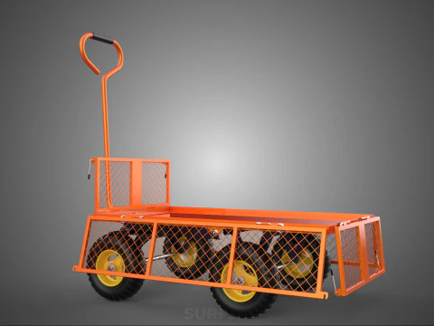 FOLDABLE METAL GRID SIDE PANEL TROLLEY CART WAGON DOLLY UTILITY 3D Model