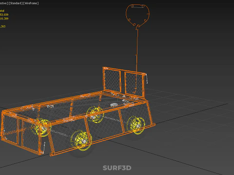 FOLDABLE METAL GRID SIDE PANEL TROLLEY CART WAGON DOLLY UTILITY 3D Model