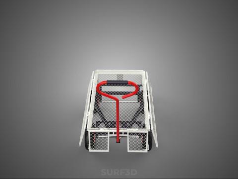 KERANJANG TROLLEY SISI MESH GRID LOGAM LIPAT KOMPAK WAGON DOLLY 4W Model 3D