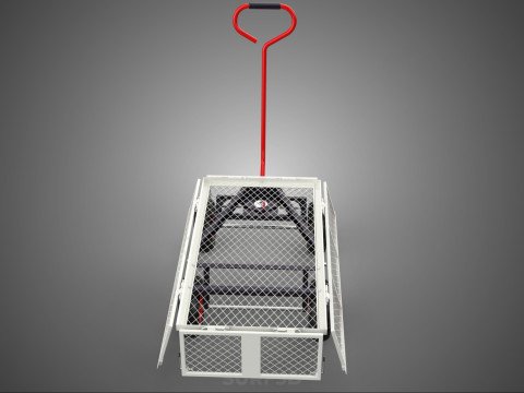 KERANJANG TROLLEY SISI MESH GRID LOGAM LIPAT KOMPAK WAGON DOLLY 4W Model 3D