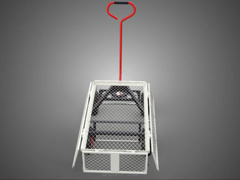 COMPACT FOLDING METAL GRID SIDE MESH TROLLEY CART WAGON DOLLY 4W 3D Model