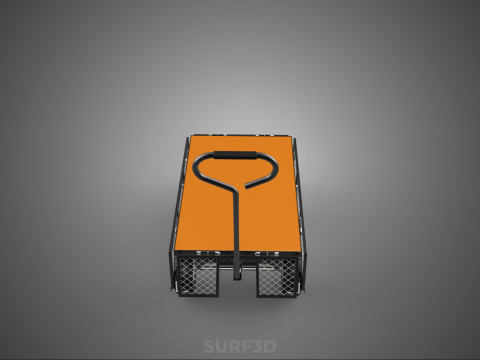 VERSATILE FOLDED METAL GRID SIDE MESH CAGE TROLLEY CART WAGON 4W 3D Model