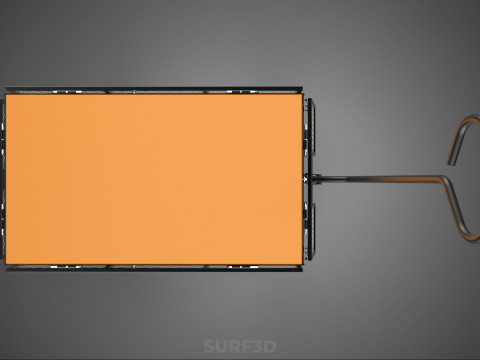 VERSATILE FOLDED METAL GRID SIDE MESH CAGE TROLLEY CART WAGON 4W 3D Model