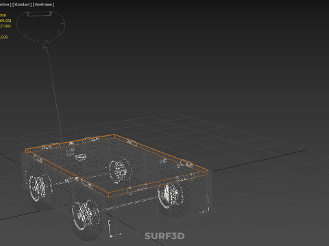 VERSATILE FOLDED METAL GRID SIDE MESH CAGE TROLLEY CART WAGON 4W 3D Model