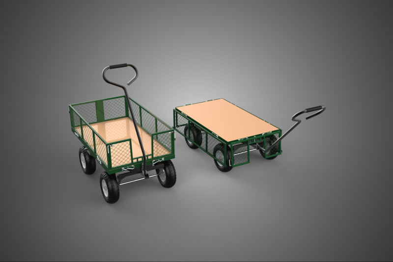 CONVERTIBLE MESH WAGON CART UTILITY TROLLEY WHEELBARROW TRAILER 3D Model .c4d .max .obj .3ds .fbx .stl .blend
