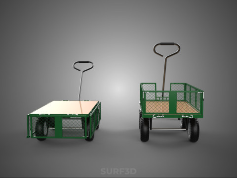 CONVERTIBLE MESH WAGON CART UTILITY TROLLEY WHEELBARROW TRAILER 3D Model