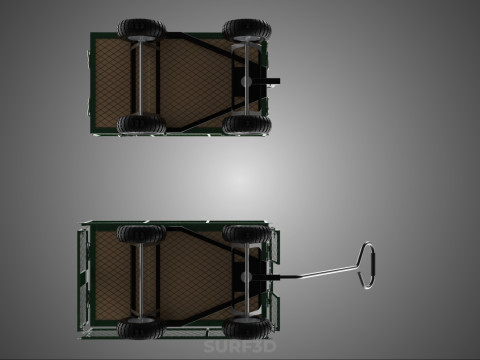 CONVERTIBLE MESH WAGON CART UTILITY TROLLEY WHEELBARROW TRAILER 3D Model