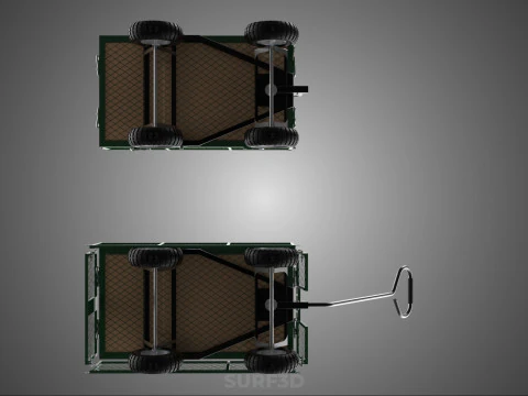 CONVERTIBLE MESH WAGON CART UTILITY TROLLEY WHEELBARROW TRAILER 3D Model