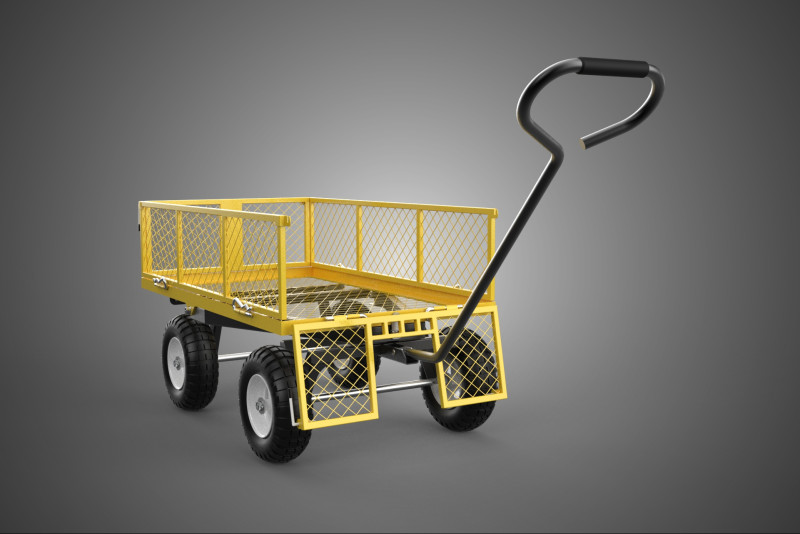 MESH BED STEEL GARDEN CART FOLDING UTILITY WAGON REMOVABLE SIDES 3D Model .c4d .max .obj .3ds .fbx .stl .blend