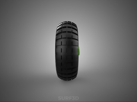 PNEUMATIC VALVE RUBBER WHEEL TIRE TYRE RIM HUB CART GRIP TROLLEY 3D Model