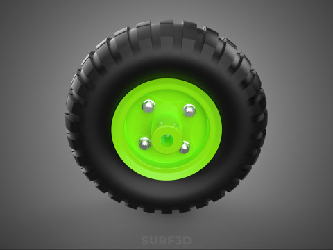 PNEUMATIC VALVE RUBBER WHEEL TIRE TYRE RIM HUB CART GRIP TROLLEY 3D Model