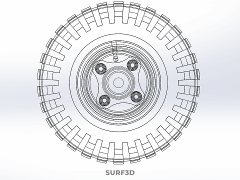 PNEUMATIC VALVE RUBBER WHEEL TIRE TYRE RIM HUB CART GRIP TROLLEY 3D Model