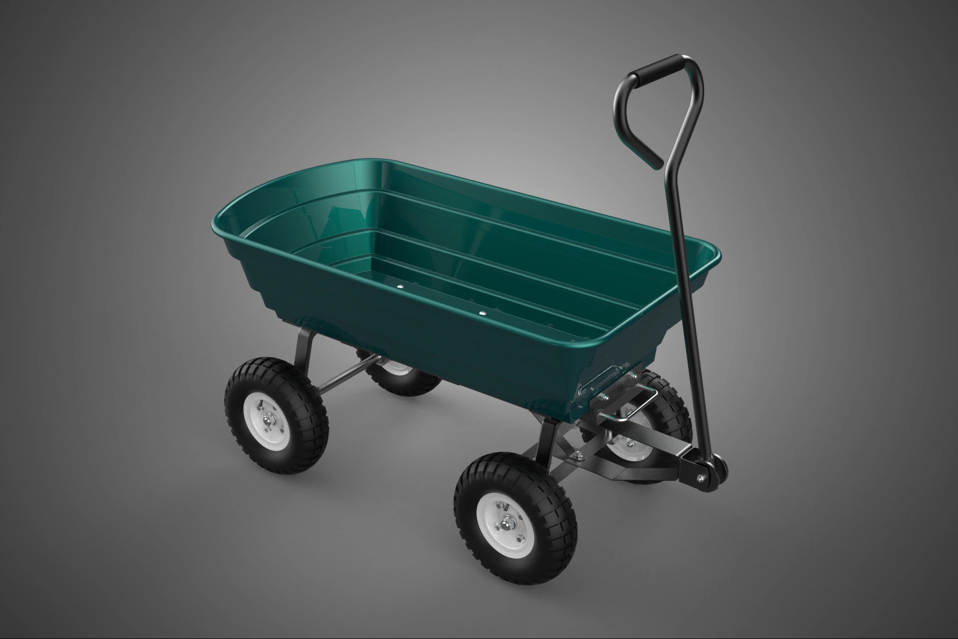 PLASTIC BED GARDEN UTILITY CART WAGON TROLLEY TRAILER DOLLY DUMP 3D Model .c4d .max .obj .3ds .fbx .stl .blend 