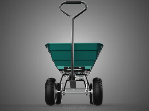 PLASTIC BED GARDEN UTILITY CART WAGON TROLLEY TRAILER DOLLY DUMP 3D Model