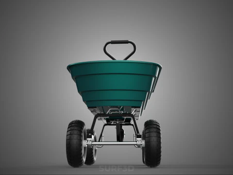 PLASTIC BED GARDEN UTILITY CART WAGON TROLLEY TRAILER DOLLY DUMP 3D Model