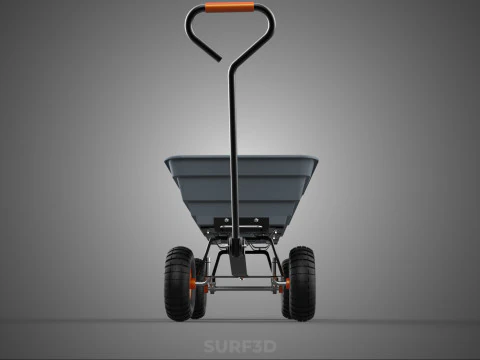 POLY DECK GARDEN UTILITY CART WAGON TRAILER TROLLEY FOUR 4 WHEEL 3D Model