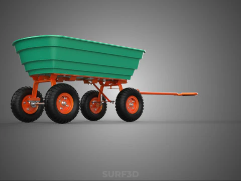 BEACH SAND SEA UTILITY CART WAGON TRAILER TROLLEY DOLLY TRUCK PL 3D Model