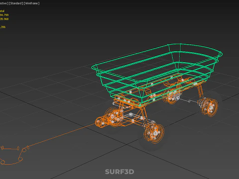 BEACH SAND SEA UTILITY CART WAGON TRAILER TROLLEY DOLLY TRUCK PL 3D Model