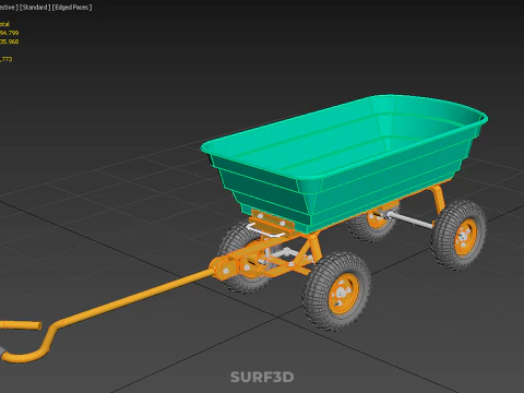 BEACH SAND SEA UTILITY CART WAGON TRAILER TROLLEY DOLLY TRUCK PL 3D Model