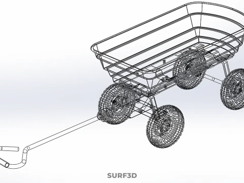 BEACH SAND SEA UTILITY CART WAGON TRAILER TROLLEY DOLLY TRUCK PL 3D Model