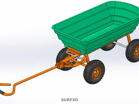 BEACH SAND SEA UTILITY CART WAGON TRAILER TROLLEY DOLLY TRUCK PL 3D Model