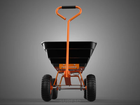 OUTDOOR UTILITY CART WAGON TROLLEY HAND TRUCK PLATFORM PALLET 4W 3D Model