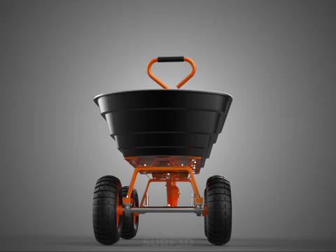 OUTDOOR UTILITY CART WAGON TROLLEY HAND TRUCK PLATFORM PALLET 4W 3D Model