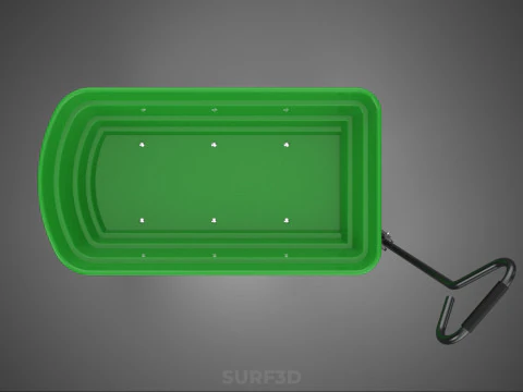 FOUR 4 WHEELS HEAVY DUTY GREEN GARDEN CART WHEELBARROW PLASTIC 3D Model